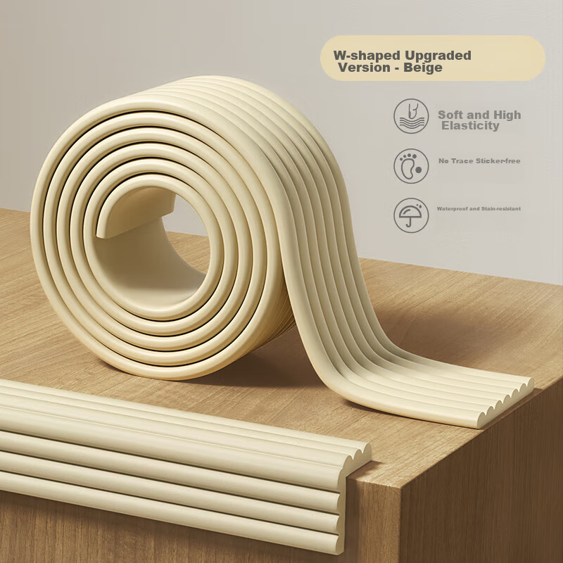 Beitaisi Zaštitna traka za ivice, W-profil, 2 m, 3 komada, Prljavo bela