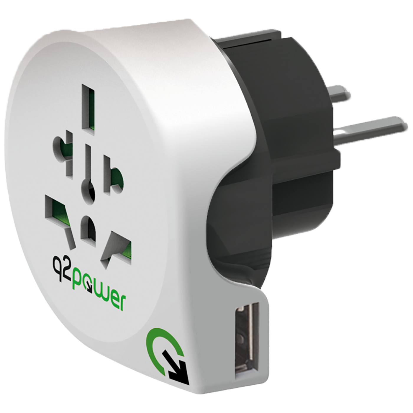 q2power, Adapter, Putni, Univerzalni Sa USB-om, WORLD TO EUROPE USB