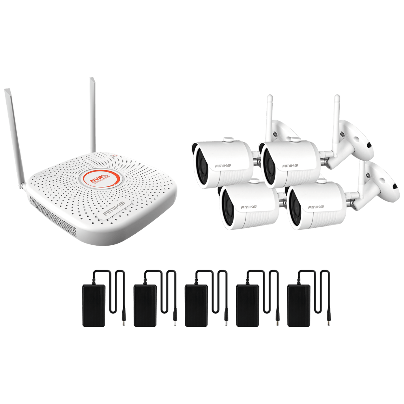 Amiko Home, Set za video nadzor, 2 Mpixel, 4 x bullet cam., 9 ch, WiFi, WIFI KIT-4900