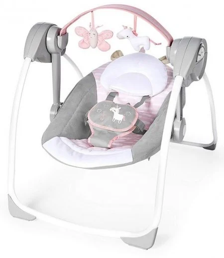 KIDS II Ljuljaška za bebe Ingenuity Audrey, Sivo-roze
