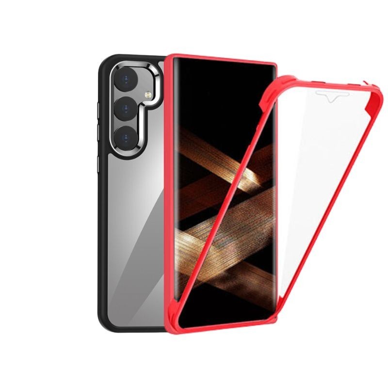Maska za mobitel Magnetic za Samsung S24, 360°, Staklena, Crvena