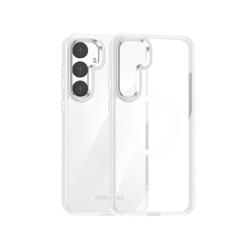 Maska za mobitel Magnetic za Samsung S24, 360°, Staklena, Srebrne boje
