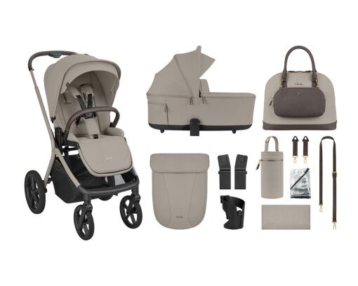 KikkaBoo Kolica za bebe Goya 2 u 1 Platinum, 0-22 kg, Bež | Ananas