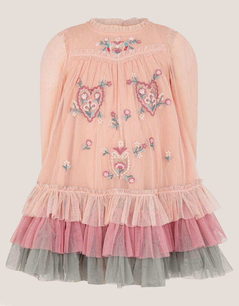 Monsoon Children Haljina za bebe Floral Trapeze, Roze