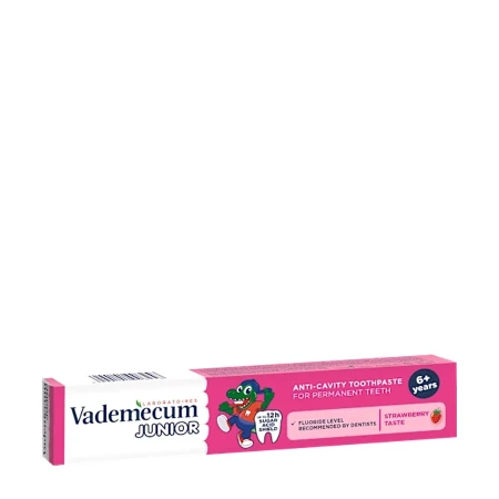 Vademecum Dečija pasta za zube Junior  Pink, 6+, Jagoda, 75ml