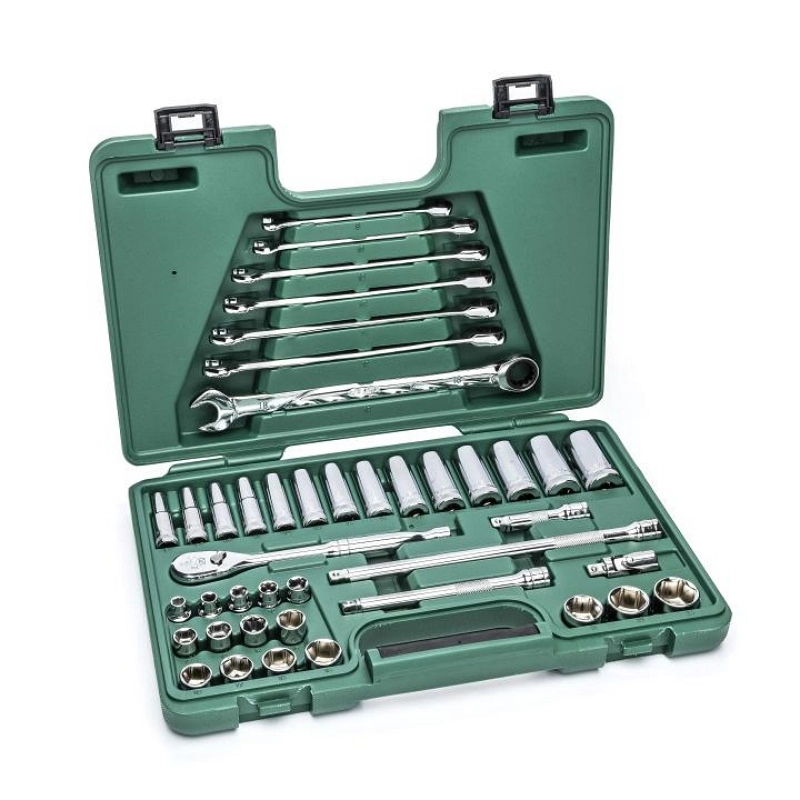 Sata Set nasadnih ključeva 3/8" i viljuškasto-okastih ključeva sa zujalicom ST09054