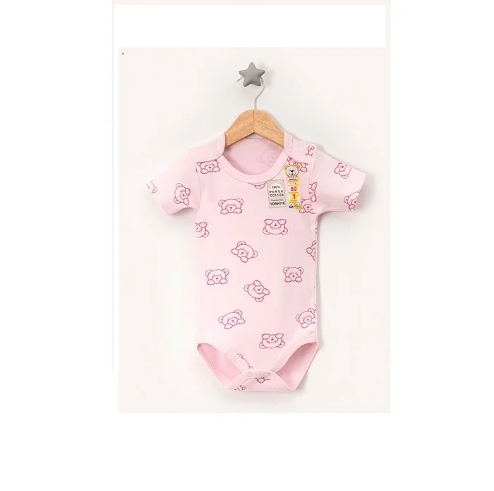 Bodi za bebe kratkih rukava Medvedići 256428, Svetloroze