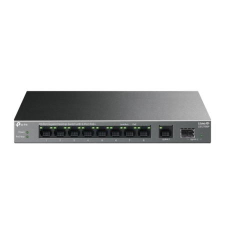 TP-Link Gigabit switch, TL-LS1210GP 10-Port, 8-Port PoE+, Sivi | Ananas