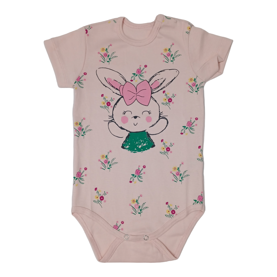 SAN-TEX Bodi za bebe kratkih rukava Zeka, Roze