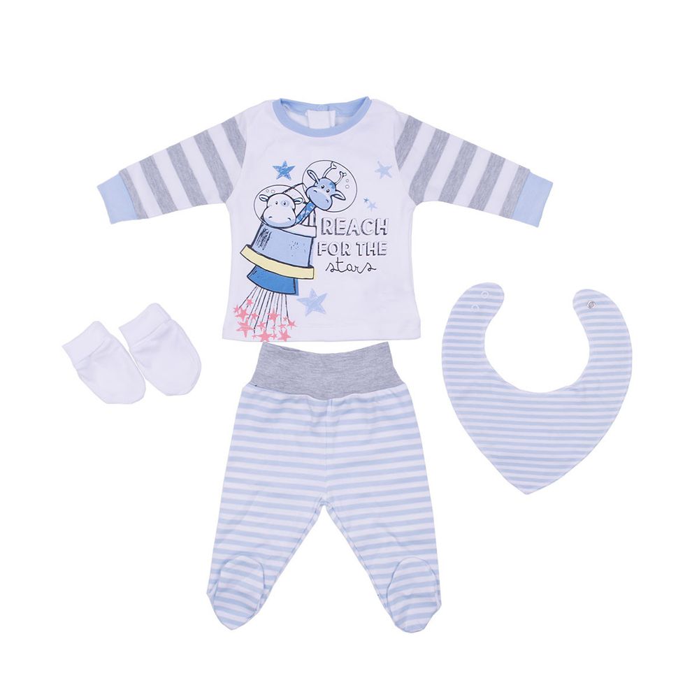 MY BABY Komplet za bebe, 4 dela, Plavi