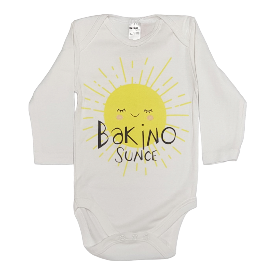KIKO CLUB Bodi za bebe dugih rukava Sunce, Beli