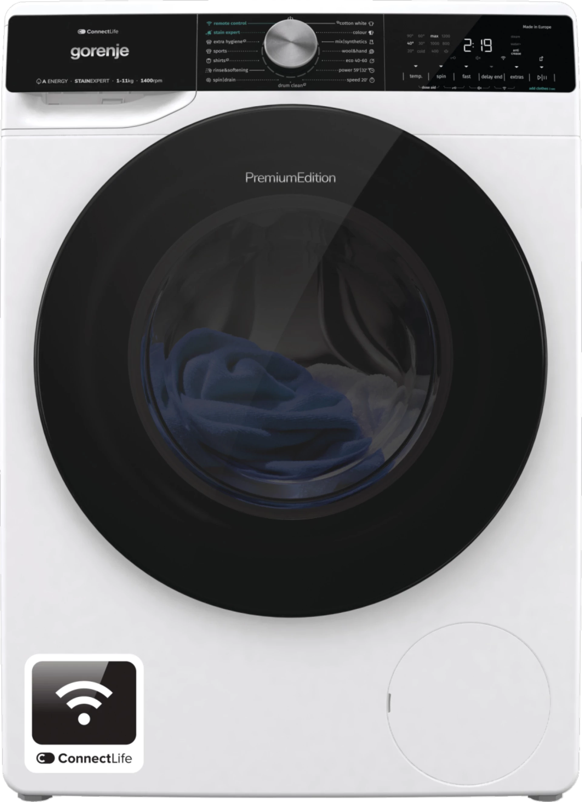 Gorenje Veš mašina WNS114A3TWIFI, 11 kg, 1400 rpm, 68L, 76dB, Bijela