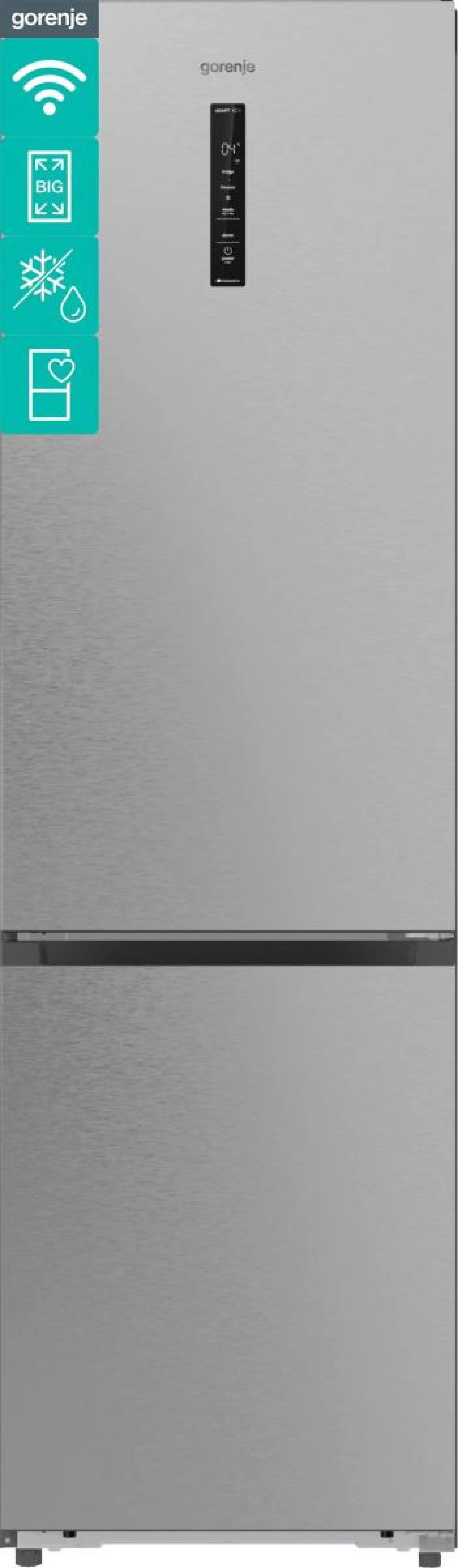 Gorenje Frižider NRB620E61X4WFE, 413L, 220-240V, 50 Hz, Sivi