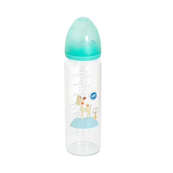 Elfi Borosilikat Staklena flašica za bebe Uspavana šuma, 250 ml, Plava