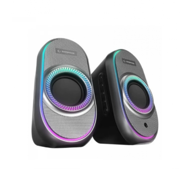 Zvučnici 2.0 gaming RAMPAGE RMS-X3 2.0 6W Bluetooth Enabled Black Multimedia RGB Lighted Gaming USB Speaker, 39543