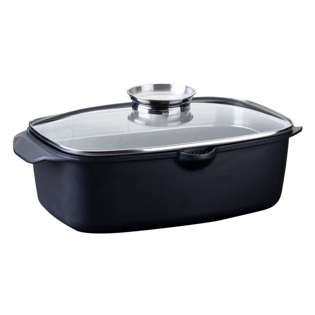 Fackelmann Pekač Roaster s poklopcem, 32x21 cm, Crni