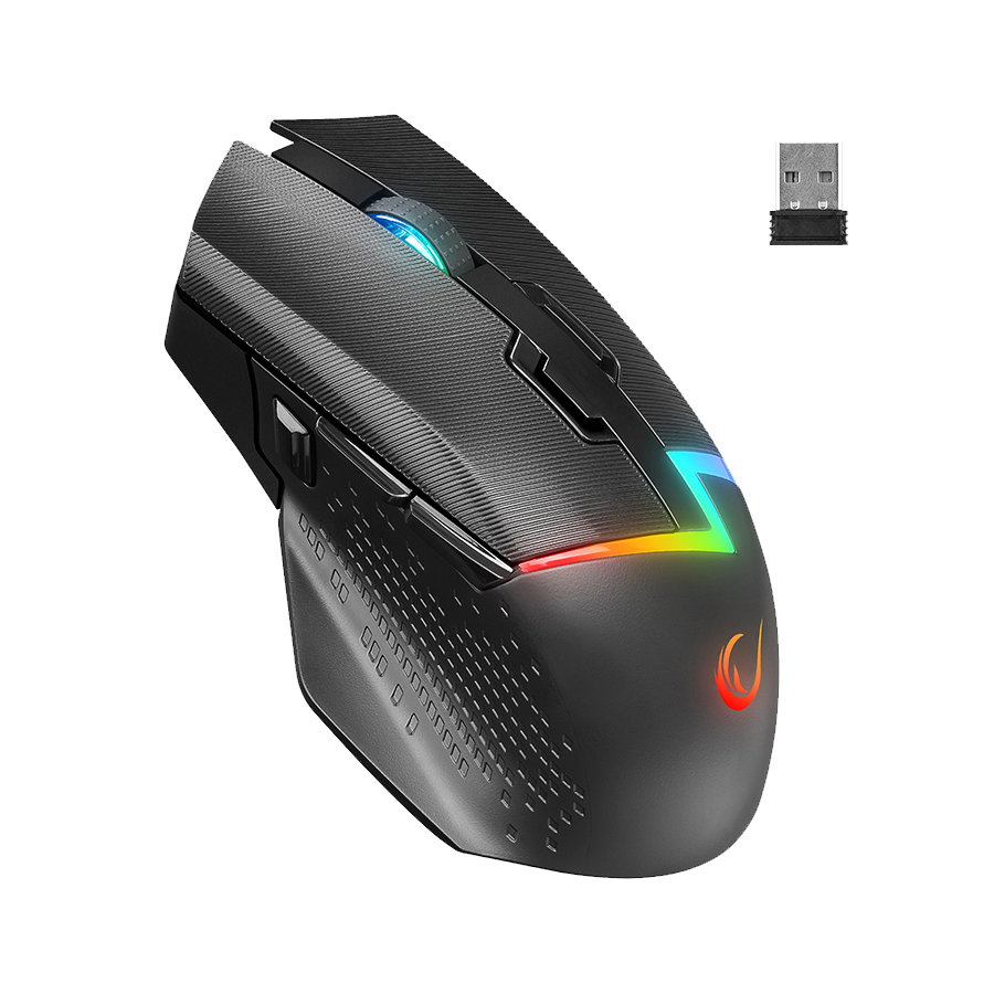 Rampage Miš Drop M3 V2, 24000 DPI RGB Wireless, Crna