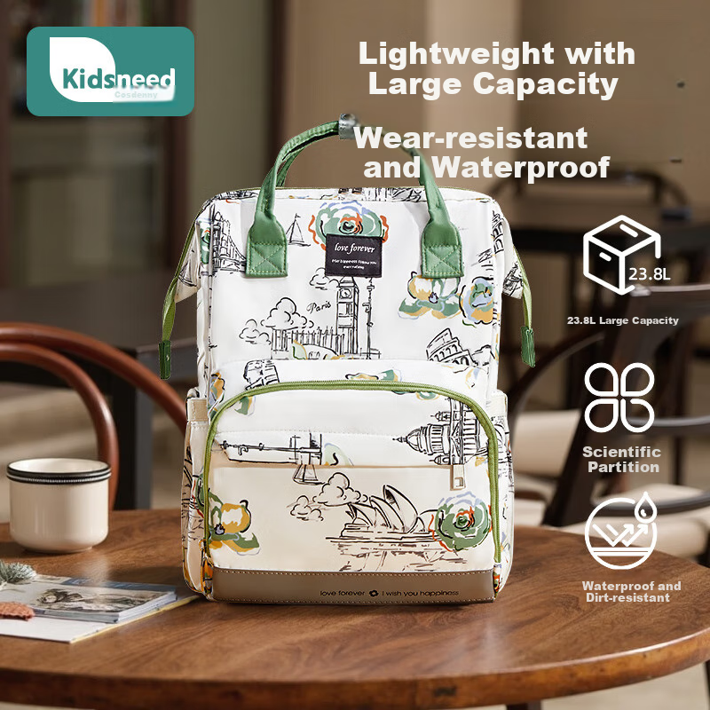 Kidsneed Ranac za pelene, 23.8 L, Bela