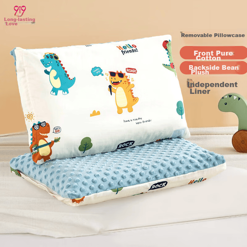 9i9 Dečiji jastuk A92 Dinosaurus, 50x30cm, Belo-plavi