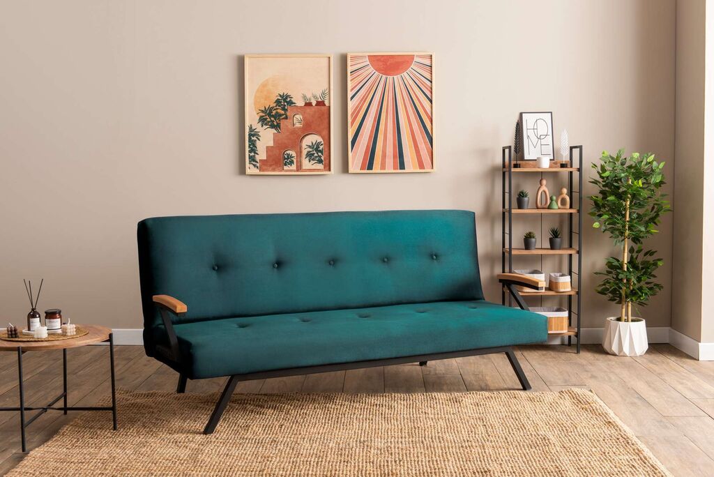 Atelier del Sofa Trosjed na razvlačenje Zven, 180x64x78 cm, Petrolej