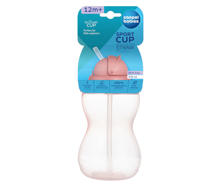 Canpol Babies sportska šolja sa slamkom 370ml 56/113 Pink New