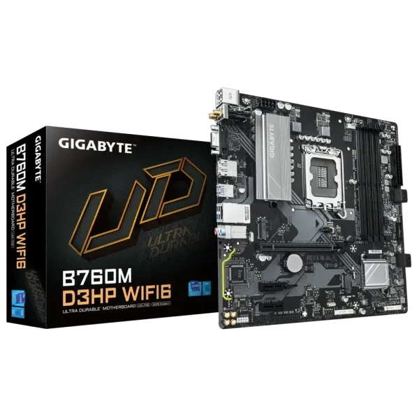 Gigabyte MB B760M D3HP LGA1700; 4xDDR5; 2xM.2,4xSATA HDMI, DP, D-Sub,LAN chip,12x USB,  mATX