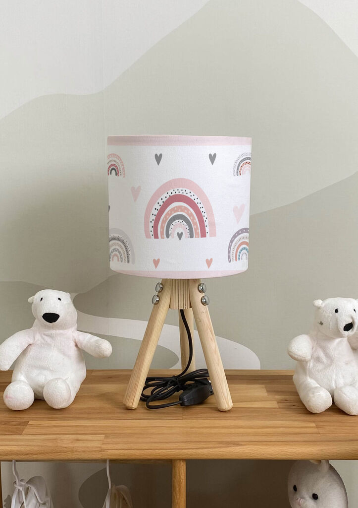 Bata i seka Dečija stona lampa Duga, Belo-roze