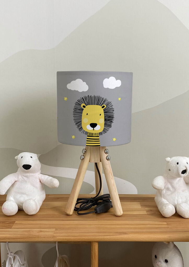 Bata i seka Dečija stona lampa Lav, Siva