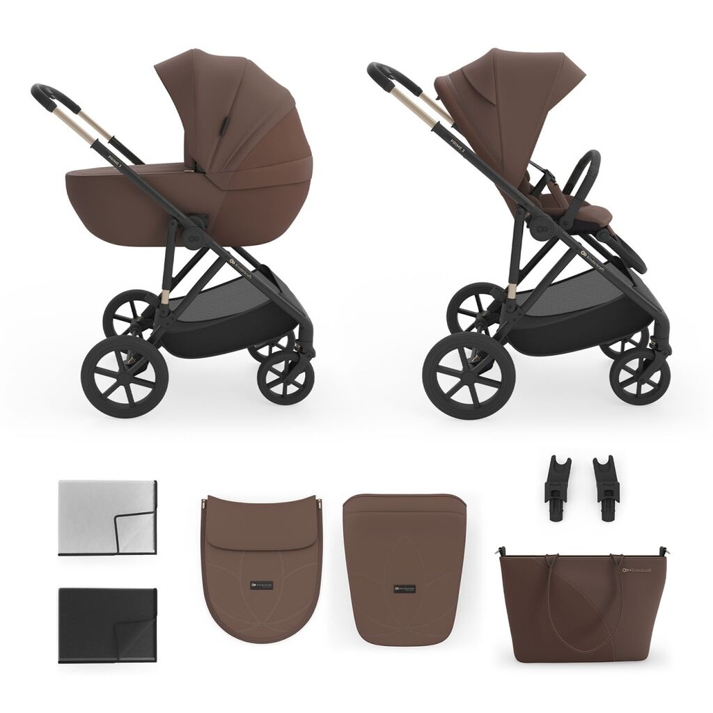 Kinderkraft Kolica za bebe Prime 3 2u1, Braon