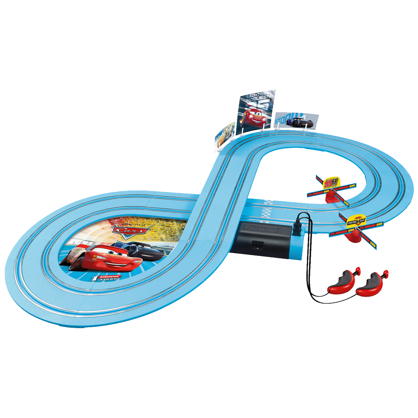 CARRERA Dječija trkačka staza Disney Pixar Cars Power Duel, Svijetloplava