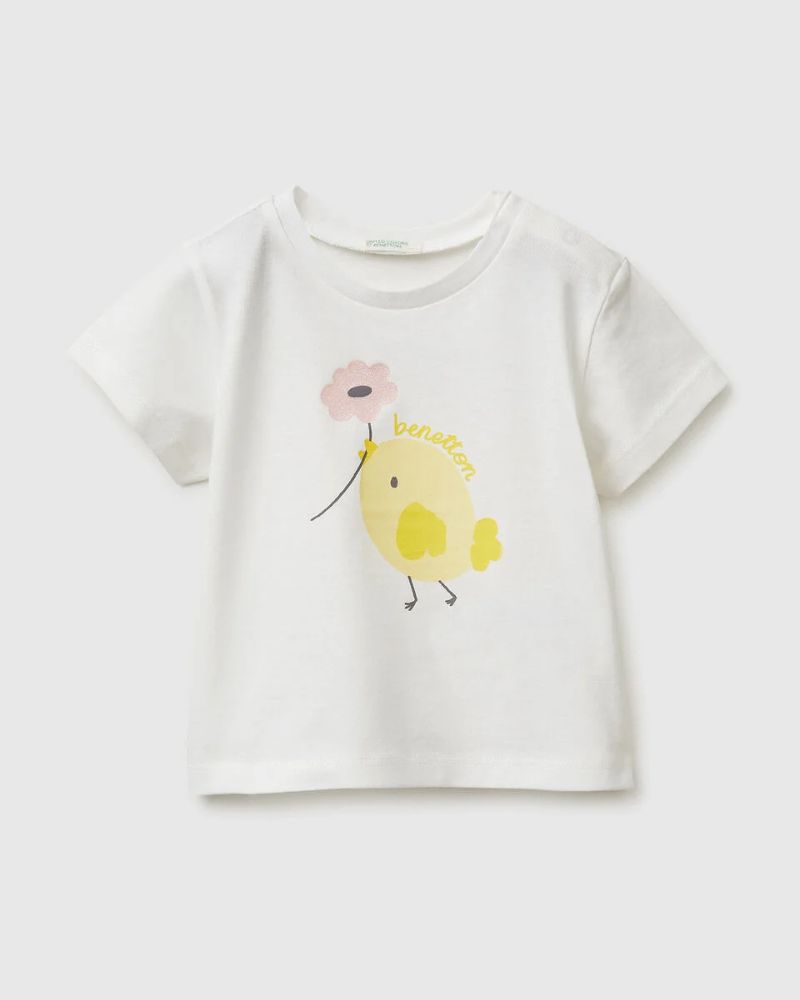 Benetton Majica za bebe 3I1XA1076W-074-82, Bijela