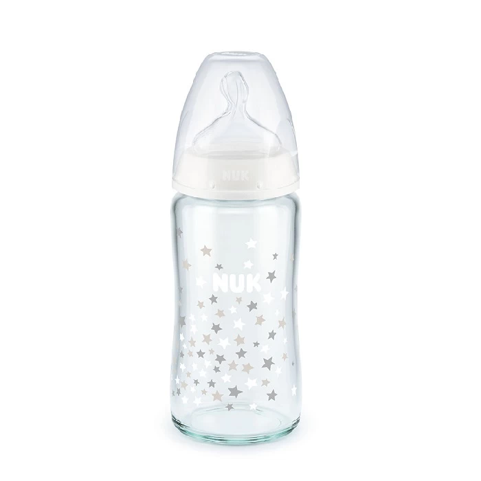 Nuk Staklena flašica za bebe 745124, 0-6 meseci, 240ml, Providna