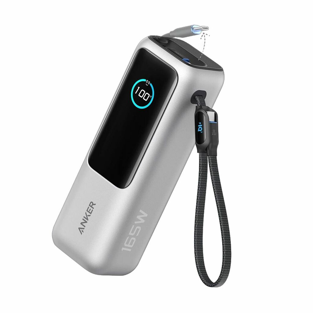 Anker Powerbank 25000 mAh, USB-C, 165 W, Sivi