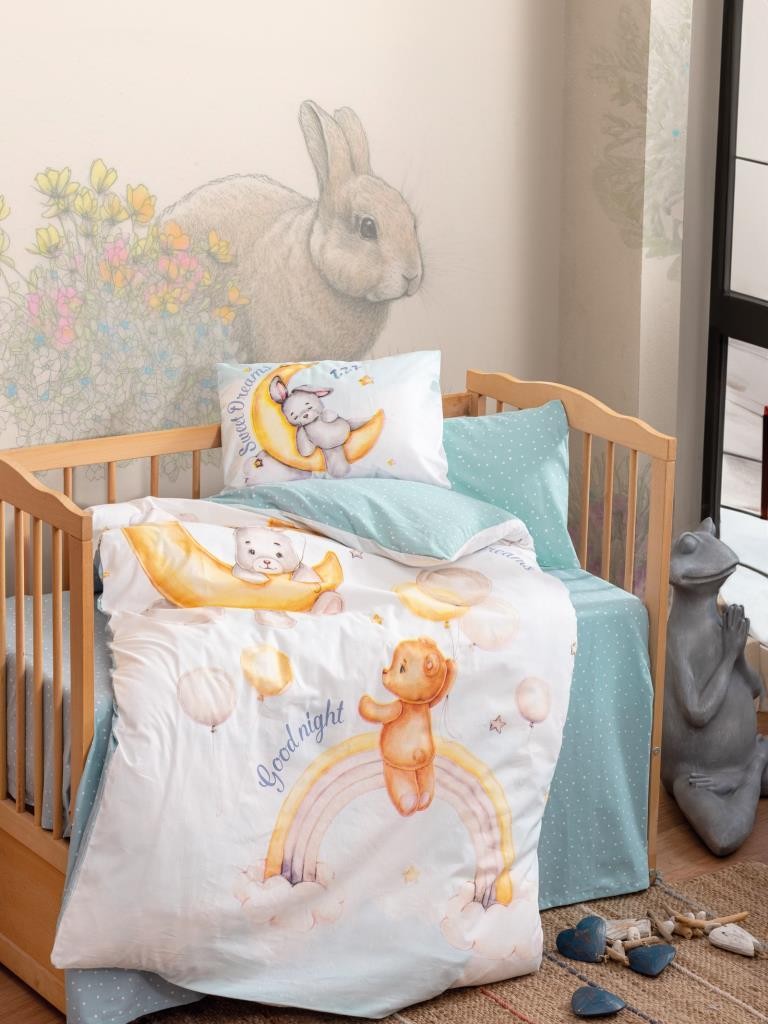 COTTON BOX Set posteljine za bebe  Mesec, Šarena