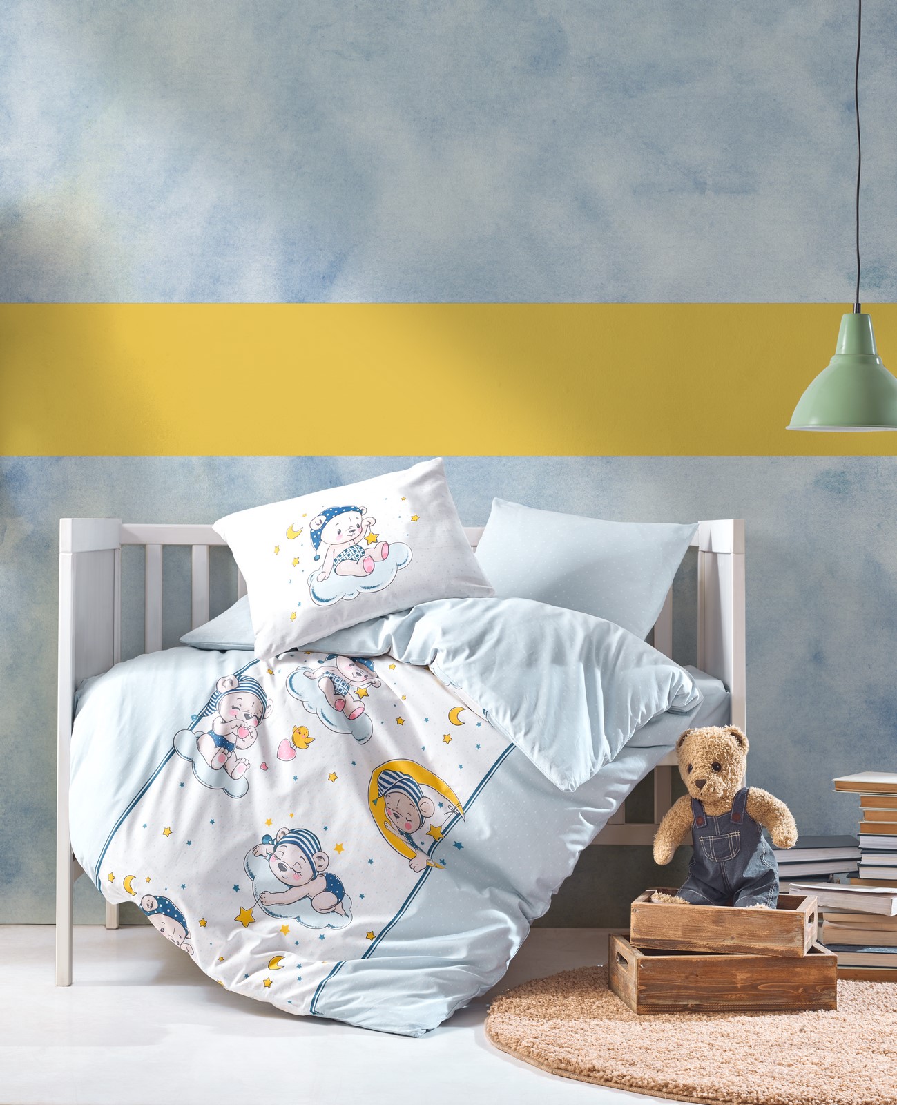 COTTON BOX Set posteljine za bebe  Meda, Svetloplava