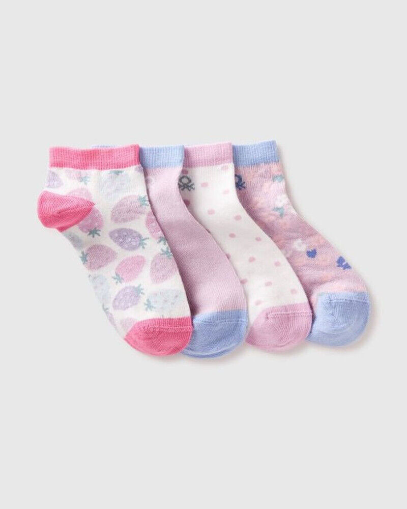 Benetton Čarape za bebe 6AO5R7009G-902-3, 4 para, Šarene