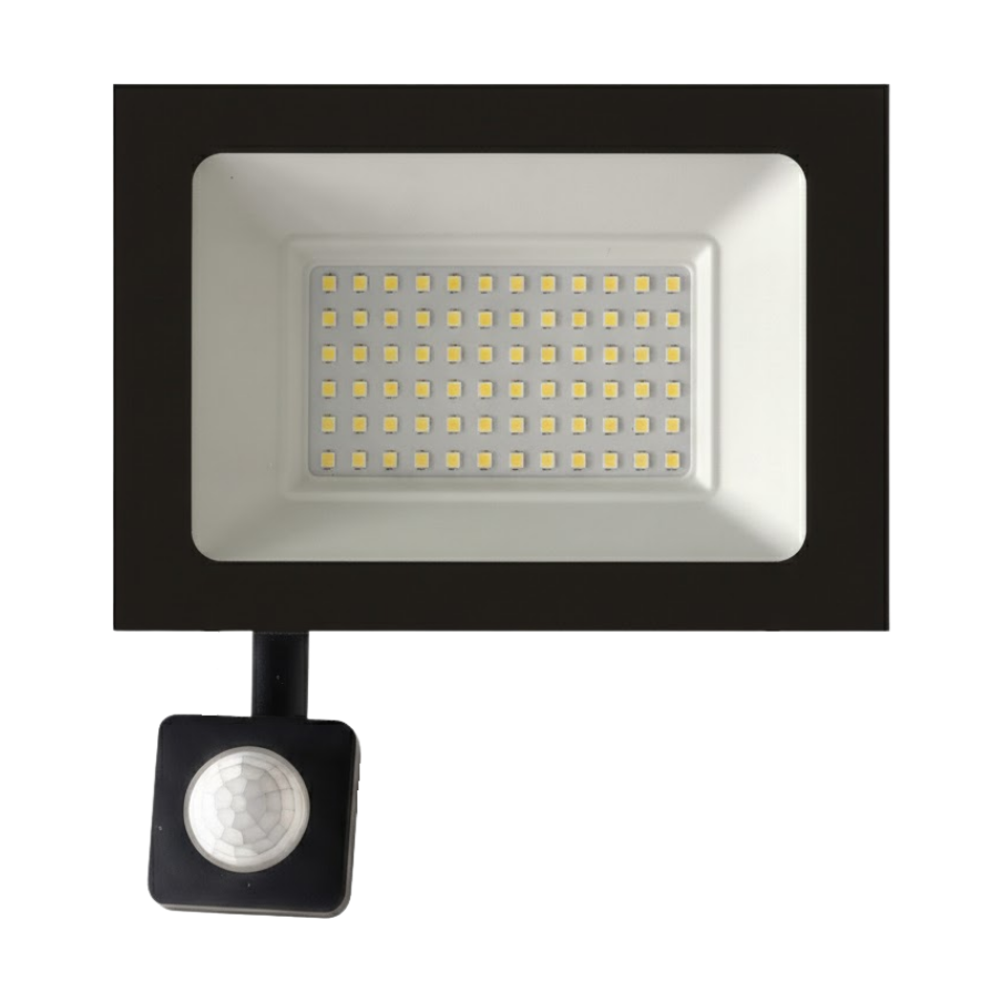 Giga Led Reflektor sa senzorom pokreta IP66, Vodootporan, 100W, Crni