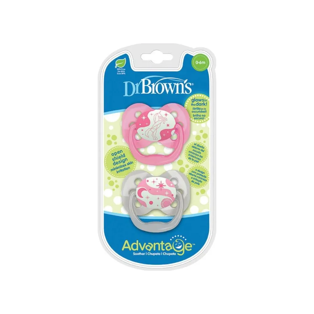 Dr Brown’s Varalica za bebe, Svetleća, Roze, 2 komada