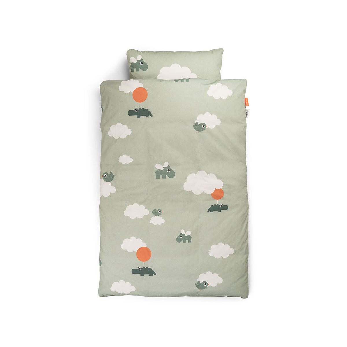DONE BY DEER Posteljina Happy Clouds, Zelena