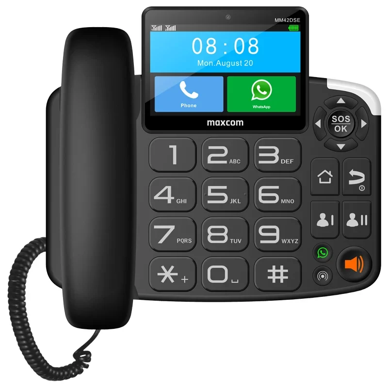 Maxcom Pamtni fiksni telefon Comfort MM42D SE, Crni