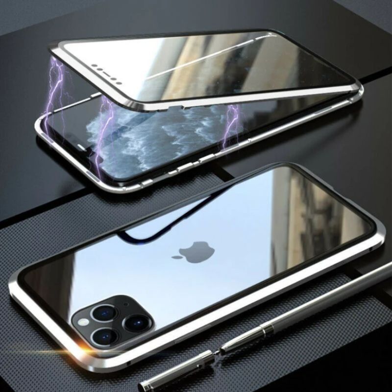 Staklena maska za iPhone 15 Pro, 360°, Magnetska, Zlatna boja