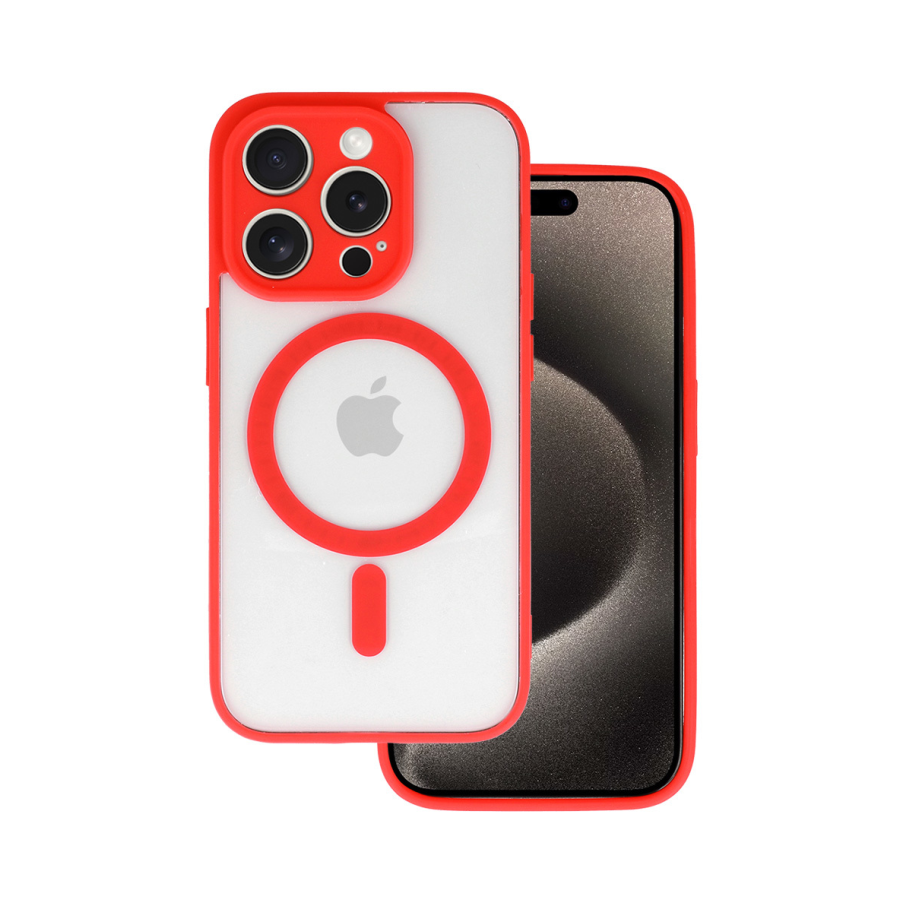 Magsafe zaštitna maska akrilne boje za mobilni telefon Iphone 15 Pro Max, Crvena
