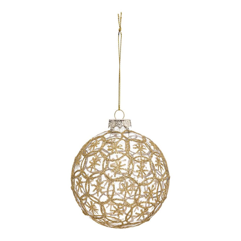 Atmosphera Ukras za jelku, Kugla 100 mm, zvijezde zlatne boje | Ananas