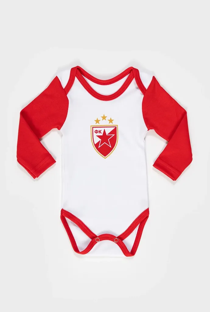 Stefan Bodi za bebe dugih rukava Crvena Zvezda 26, Crveno-beli