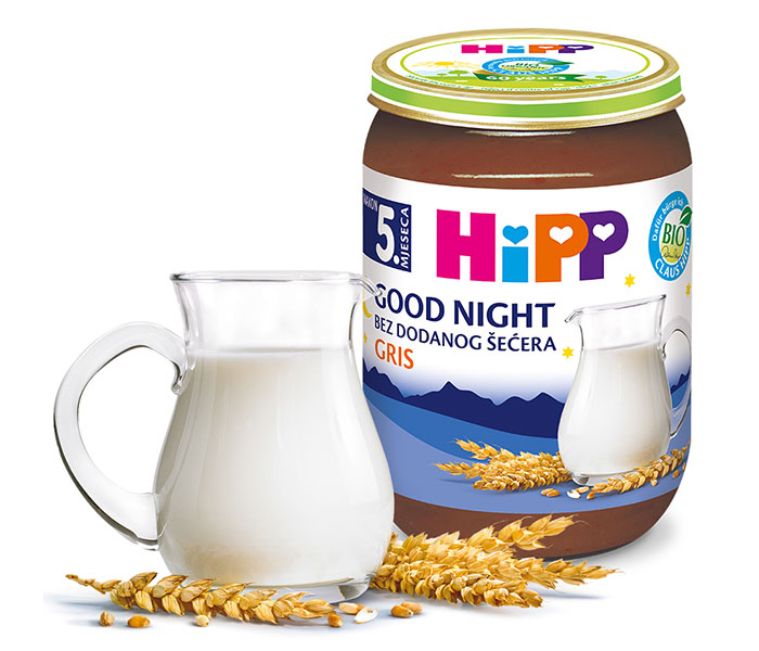 Hipp Mlečna kašica za laku noć-Pšenični griz 190g