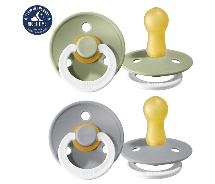 BIBS Cucle, Svetleće, 6-18m, 2 komada, Sage night & Cloud night