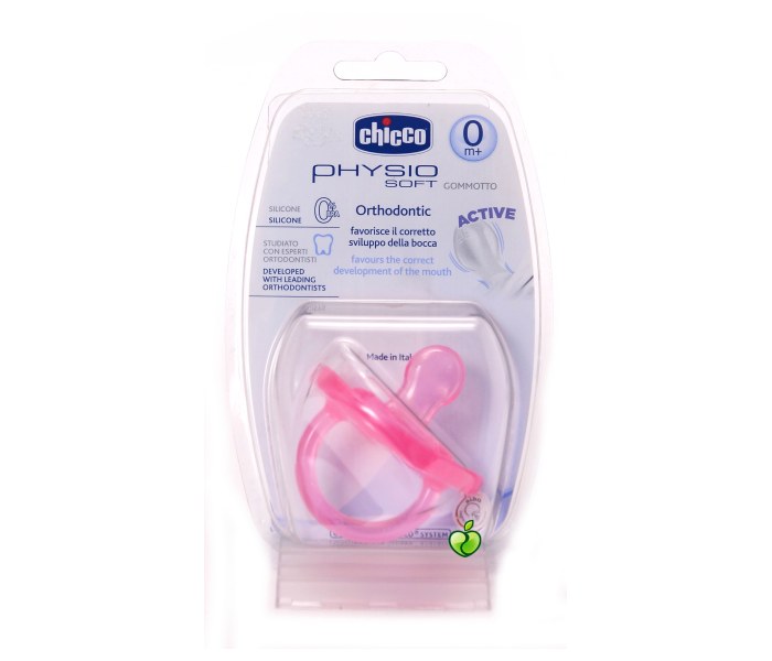 Chicco Varalica silikon 0-6 m 1/1 nežno roze, Pink