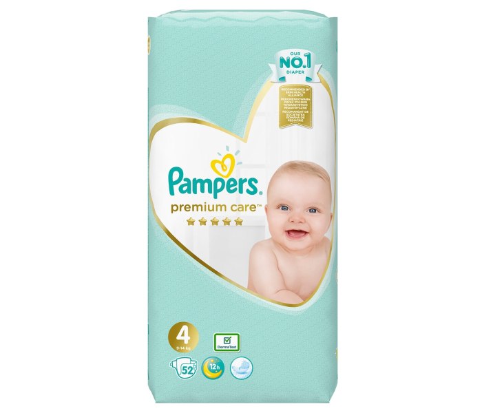 Pampers Premium Care 4 VP pelene, veličina 4 (9-14kg), 52 komada