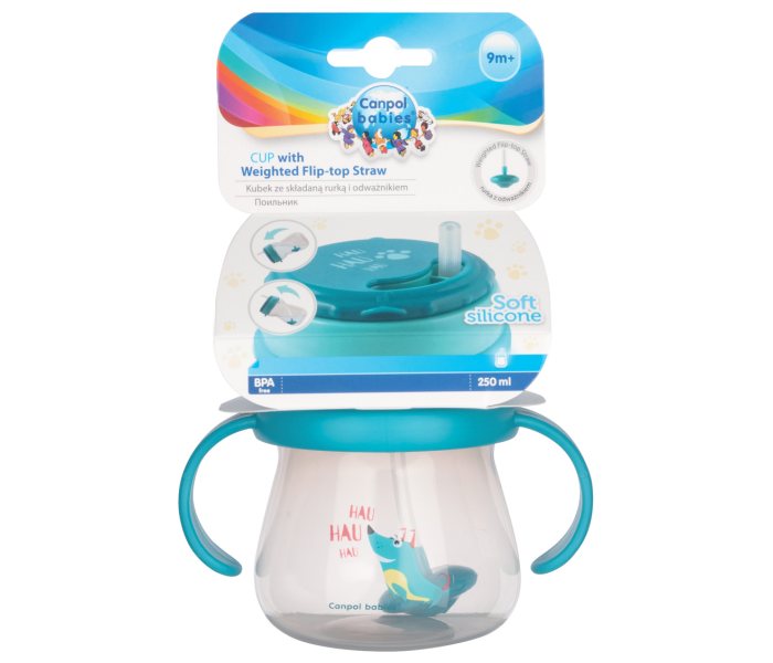 Canpol babies Šolja za bebe sa slamčicom 56/517 250 ml plava