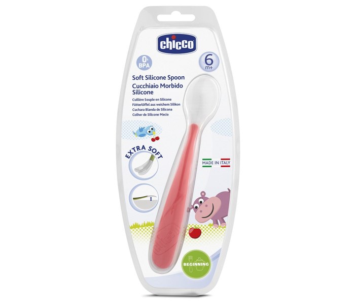 Chicco kašika silikonska narandžasta 6m+ 2